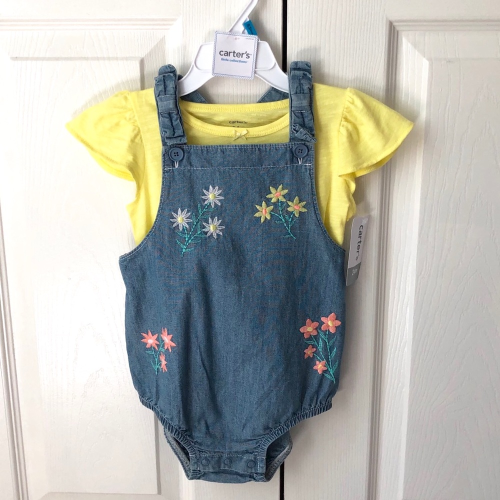 NWT Carter’s Denim Embroider Romper